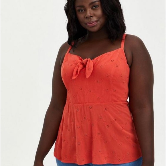 Torrid Brand New Peplum Eyelet Cami Size 2 - Picture 2 of 3